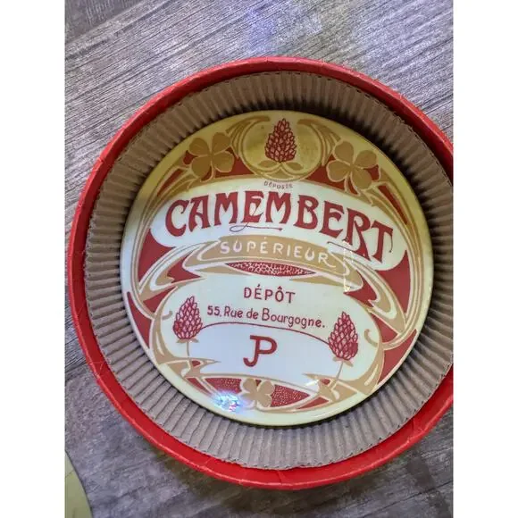 Set of 4 Camembert Extra-Fin G Mecaut Paris Cheese Label Plates 2004 - Picture 3 of 6